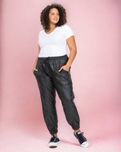 Load image into Gallery viewer, Faux Leather Cargo Pant - Black