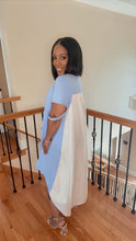Load image into Gallery viewer, Sky Blue &amp; White Contrast Dress